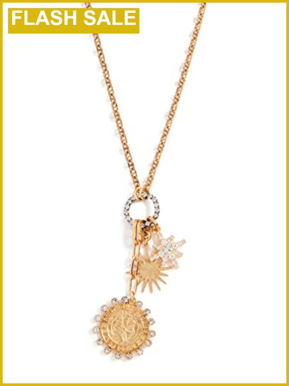Roxanne Necklace 24k Gold Plated Link Chain Lobster Clasp Bohemian